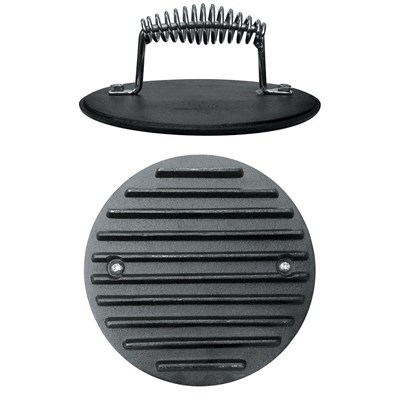 Пресс для жарки мяса 19 см, рифленая поверхность, чугун, P.L. Proff Cuisine 92001407