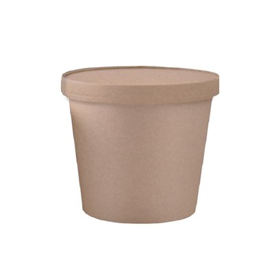 Контейнер суповой с крышкой,480 мл,9,8*7,5*10 см,крафт-бумага,(1Упаковка=25 шт) Garcia de Pou 81210740