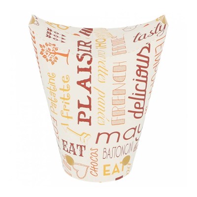 Контейнер картонный вертикальный закрывающийся для фри, снеков "PAROLE" 360 мл, Ø12,5*6,7 см 100шт/у 81210954