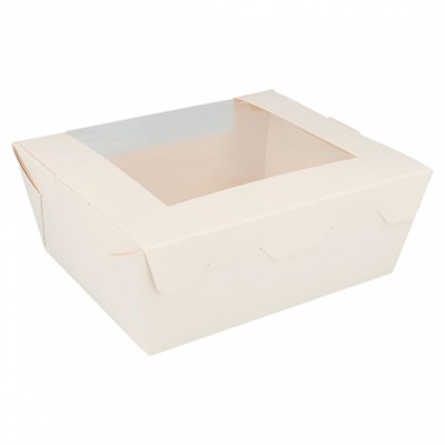 Контейнер с окном водонепроницаемый, 1350 мл, 15,2*12,1*6,5 см, белый, 50 шт/уп, картон, Garcia de P 81211514