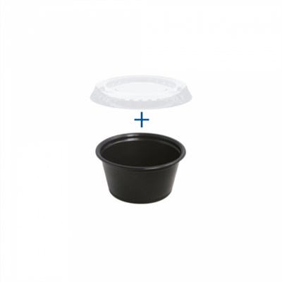 Соусник с крышкой одноразовый 60 мл, 6,2 см, черный РР, (50 шт) Garcia de PouИспания 81211200