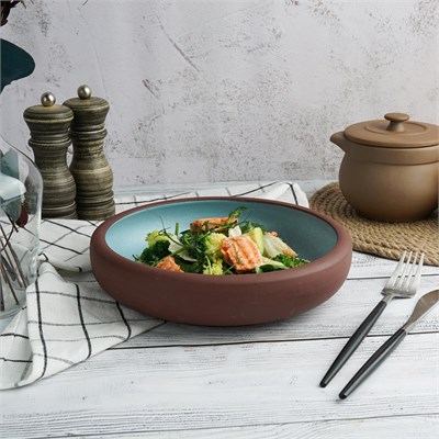 Блюдо/салатник, 800мл, d=21.5cм, h=5.6cм,серия "Blue Matt Taiga"  P.L. 81229016