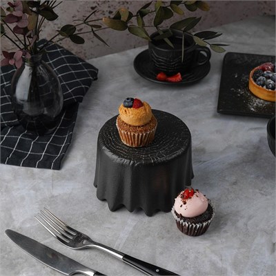 Блюдо для подачи d=12 см, h=7 см, серия "Black Raw Wood"  P.L. - ProffCuisine 81229864