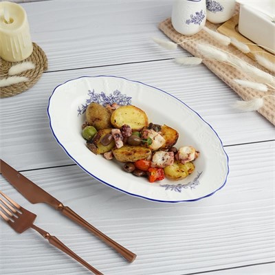 Блюдо овальное 25,5*15,8 см, h=3.8см, 250 мл, коллекция "Sea Flower"  P.L. 81222317