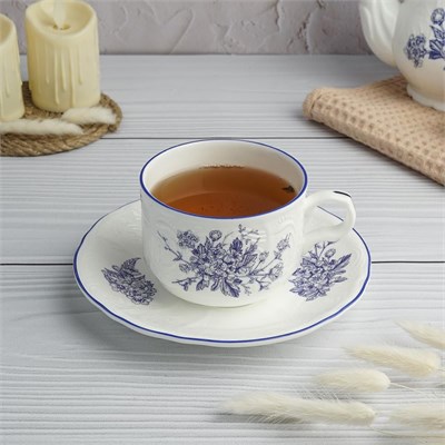 Пара чайная 240 мл, d=8.7см, h=6.5 см, коллекция "Sea Flower"  P.L. 81222330