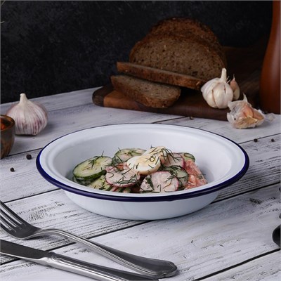 Тарелка,салатник эмалированный d=20 h=4 см, "Blue Rim"  P.L. 81241402