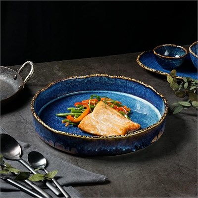 Тарелка с бортом d=26см, h=4.8см, 1,5 л, фарфор,серия "Aqua Blue" P.L. 81222277