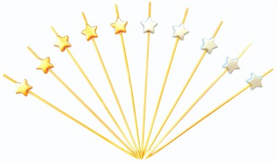 Шпажки Пика "Звезда"золото,серебро 7см, 100 шт, бамбук 81212525