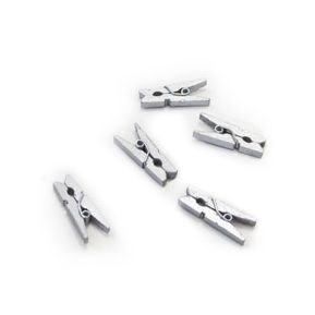 Прищепка-мини деревянная 2,5 см, серебро, 50 шт 81400333