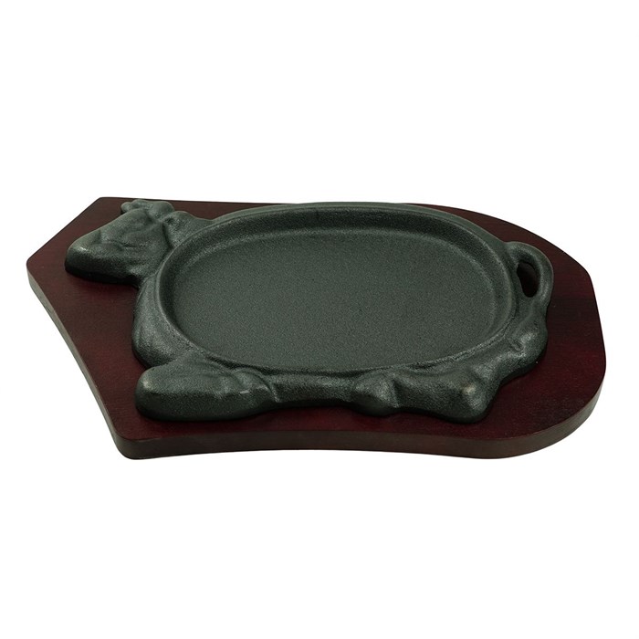 Сковородка чугунная, "Корова", на деревянной подставке,для подачи 28*16 cм, P.L.-ProffCuisine 32633 - фото 10767