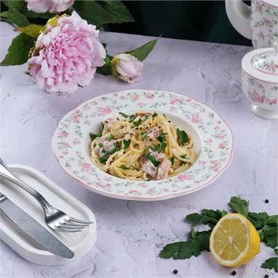 Тарелка глубокая d=23 cм, 250 мл, фарфор "NOBLE" серия "Retro Ritz-La Vie En Rose" 81229635