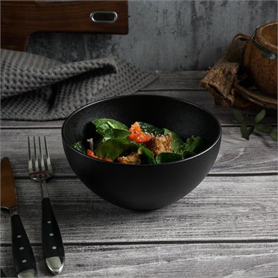 Салатник 700 мл, d=15 cм,фарфор "NOBLE" серия "Fine Plus-Black Sand" 81222211