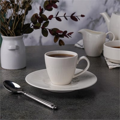 Кофейная пара 90 мл, d6см, h5.5см, фарфор "NOBLE" серия "NEO SILK" 81222365