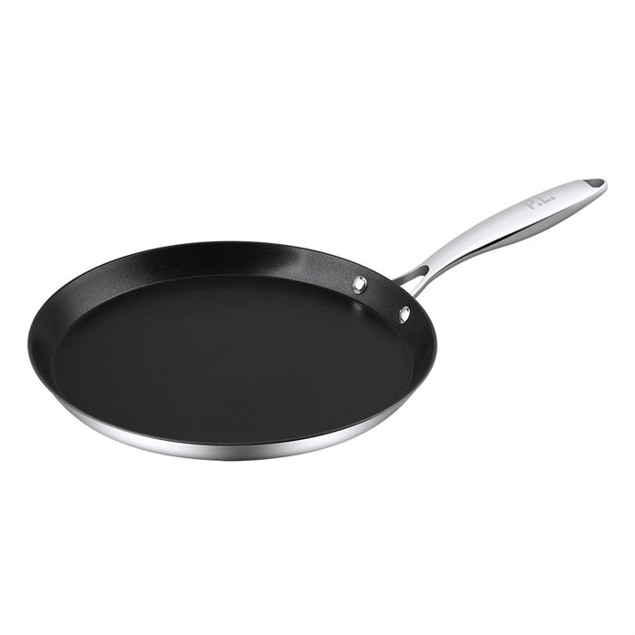Сковорода для блинов 28 см, h 2,5 см, New Kitchen нерж. 3-х слойная, ИНДУКЦИЯ P.L. Proff Cuisine 34124 - фото 11195