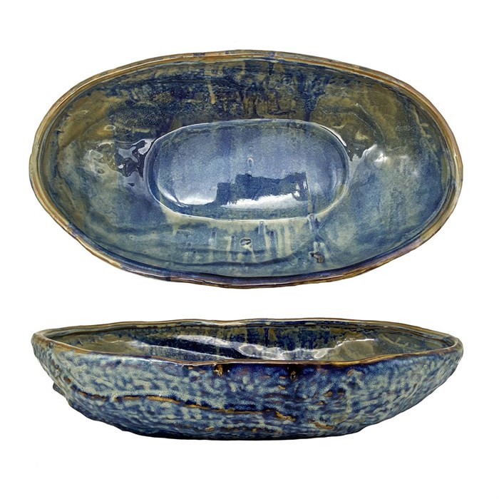 Блюдо 2 л, 35*20,5 см, фарфор,серия "Aqua Blue",  P.L. - Proff Cuisine 41021 - фото 12127