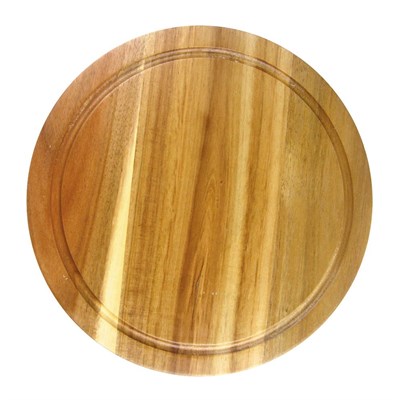 Доска круглая 28*2 см с выемкой, акация, P.L. Proff Cuisine 4313 - фото 14652