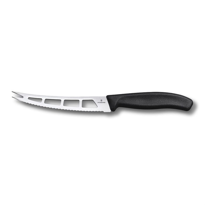 Нож Victorinox для мягких сыров 13 см, волнистое лезвие с отверстием 5103 - фото 2824