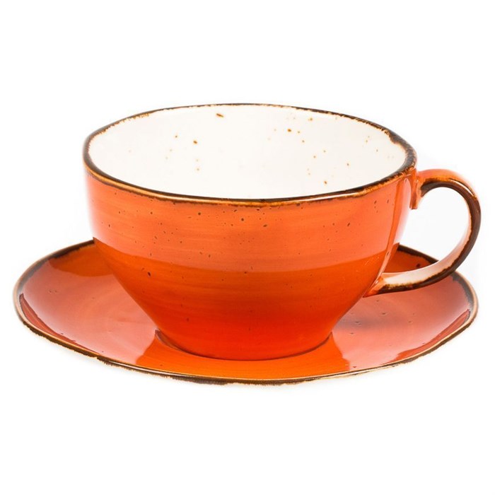 Чашка с блюдцем Fusion Orange Sky 375 мл, P.L. Proff Cuisine 1117 - фото 354