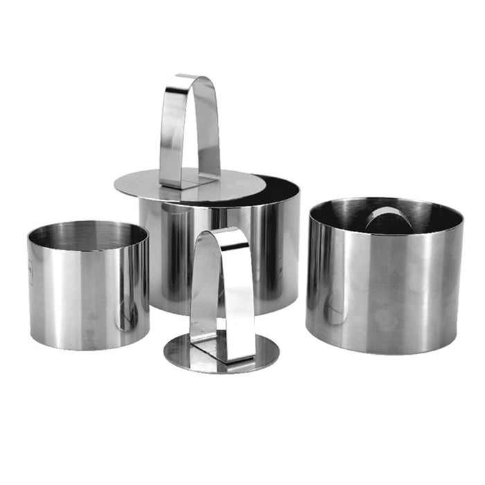 Набор кондитерских колец P.L. Proff Cuisine 3 шт + пресс (75*80 мм/ 65*80 мм/ 89*50 мм), P.L. Proff 6264 - фото 3596