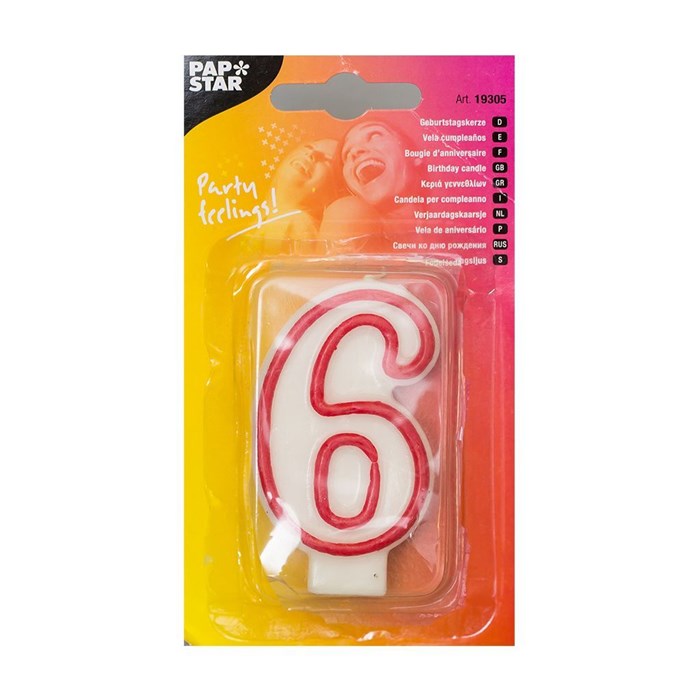Свеча цифра "6" 9388 - фото 5243