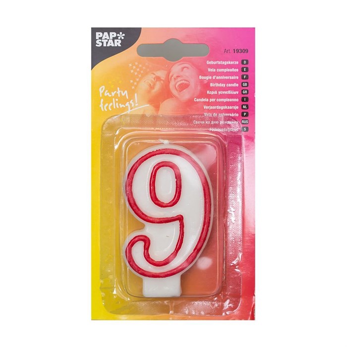 Свеча цифра "9" 9391 - фото 5246