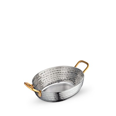 Мини-сковородка сервировочная глубокая овальная с ручками WL?554133/S 64210 - фото 5253805