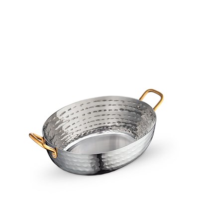Мини-сковородка сервировочная глубокая овальная с ручками WL?554135/S 64212 - фото 5253812