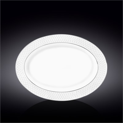 Блюдо овальное с платиновыми линиями 35x25 см WL-880103117/A 67483 - фото 5285368