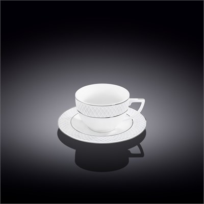 Чашка кофейная и блюдце с платиновыми линиями 90 мл WL-880103400/AB 67570 - фото 5285584
