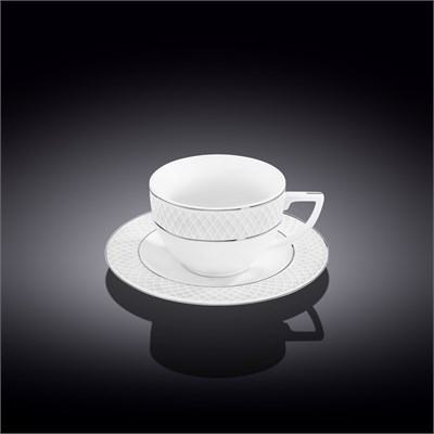 Чашка чайная и блюдце с платиновыми линиями 240 мл WL-880103404/AB 67572 - фото 5285590