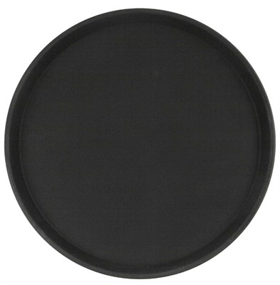 Поднос прорезиненный круглый 400х25 мм черный [1600CT Black] 69118 - фото 5478774