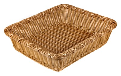 Корзинка пластиковая 450х400х110 мм прямоугольная коричневая [Brown 5501] 71206 - фото 5481988