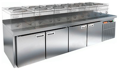 Стол охлаждаемый под тепловое оборудование HICOLD GN 1111/TN LT SH на низких ножках 75244 - фото 5490208