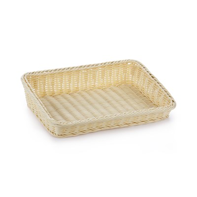 Корзинка пластиковая со скошенным бортом 380х260 мм бежевая [Beige 5450] 75403 - фото 5490469