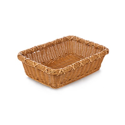 Корзинка пластиковая 300х400х110 мм прямоугольная коричневая [Brown 5500] 75751 - фото 5491023