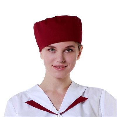 Шапочка повара «Таблетка» бордовая [00400] 77274 - фото 5493434