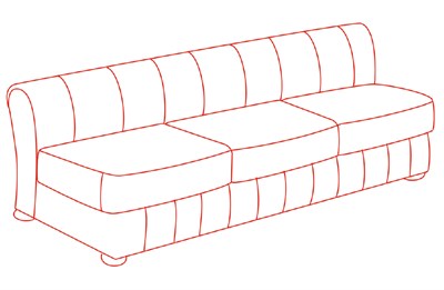 Диван тройной без локотников 1800х900х700 мм 79098 - фото 5496407
