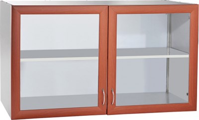 Полка ПНР-2Д (1000 мм) корпус-нерж., 2 распашные двери из МДФ со стеклом (21000801058) 84636 - фото 5505026