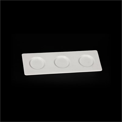 Блюдо прямоугольное «Chan Wave» 265х95 мм плоское с выемками [ivory LQ-QD0303ASA] 85285 - фото 5506040