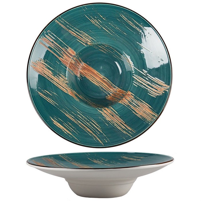 Тарелка для пасты Texture Dark Green Lines d 27*6,5 см, 260 мл, P.L. Proff Cuisine 11684 - фото 5509