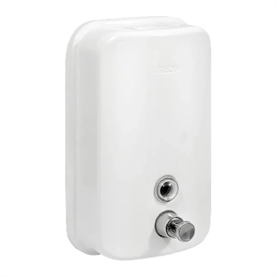Дозатор для жидкого мыла из нержавеющей стали PUFF-8615W, белый, 1000 мл, порошковое окрашивание 92506 - фото 5517677