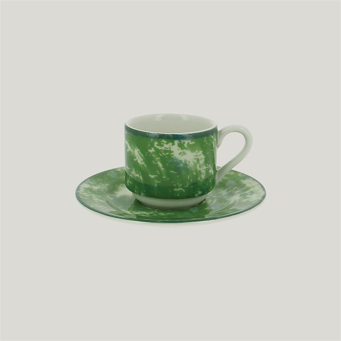 Блюдце RAK Porcelain Peppery круглое 13 см, зеленый цвет (для чашки 90 мл) 1652 - фото 640