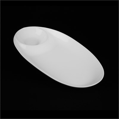 БЛЮДО овал. для завтрака 13''х7'' 340х180мм Chan Wave Classic" [ivory LQ-Q1828]" фк0246