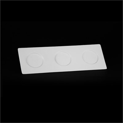 Блюдо прямоугольное «Chan Wave» 355х120 мм плоское с выемками [LQ-QD0302BSA ] фк0250