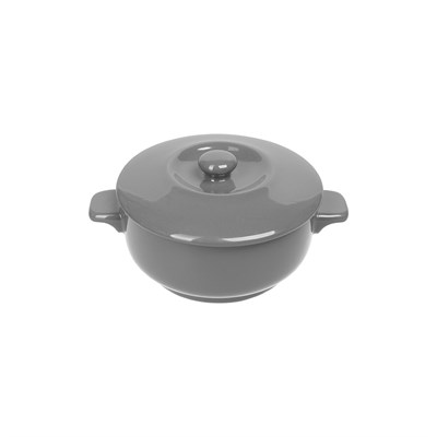 Горшок с крышкой «Corone» 450 мл серый [LQ-SK0037-431C] фк0111/3