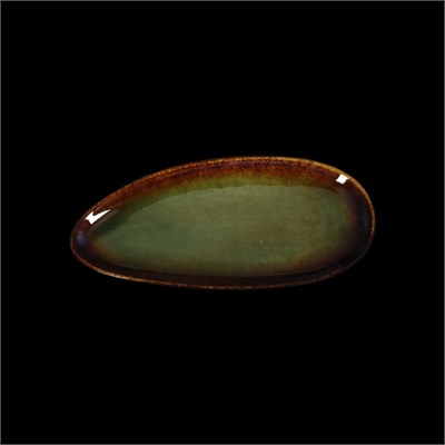 БЛЮДО овальное 10х4,5"  260х115мм, синий+зеленый "Corone Verde" [HL497080]" фк0719