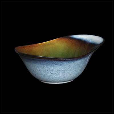 САЛАТНИК овальный 7х5" 185х135мм 450мл, синий+зеленый "Corone Verde" [HL935870]" фк0723