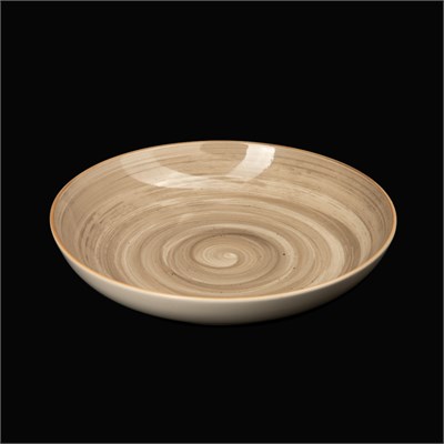 Тарелка глубокая без бортов 205 мм серо-коричневая «Corone Natura» [HL943350B] фк0928