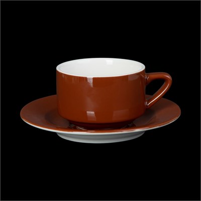 ЧАЙНАЯ ПАРА 250мл, коричневый Corone Gusto" [7925/7927]" фк1743