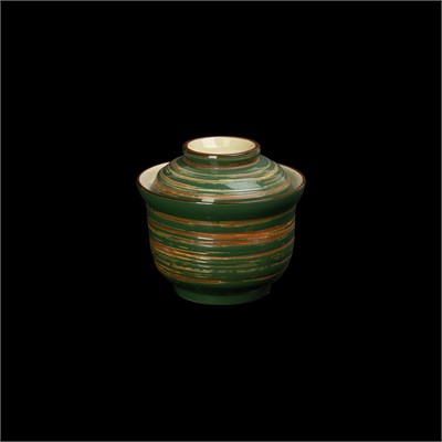 БУЛЬОННАЯ ЧАШКА 4,5 115мм 280мл с крышкой, слоновая кость+ зеленый "China Town" [HM05257-4,5]" фк8510